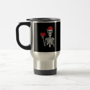 Mug De Voyage Roll Skeleton Mains Coeur Valentines Jour Crâne