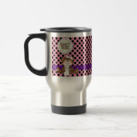 Rose avec Pois noire fille ours en peluche