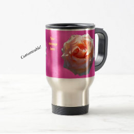 Mug De Voyage Rose Blush Personnalisable
