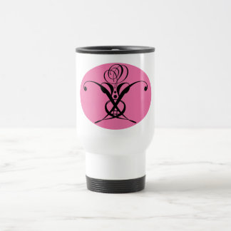 Mug De Voyage Rose rétro rose et noir