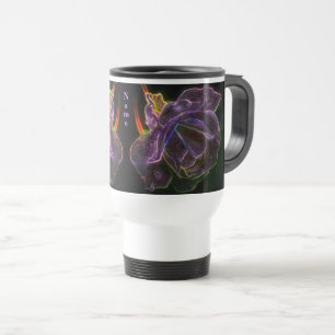 Mug De Voyage Rose violet Abstrait Flower Art personnalisé