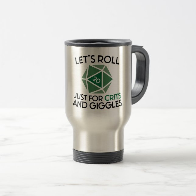 Mug De Voyage Roulons juste pour les crits et les gigles (Devant droit)
