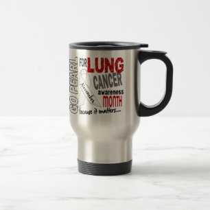 Mug De Voyage Ruban 1,4 de perle de mois de conscience de cancer