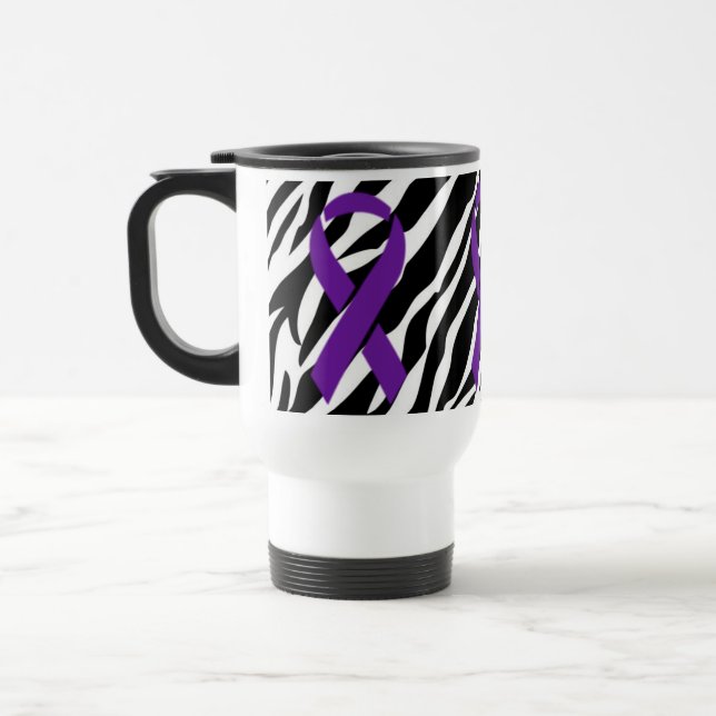 Mug De Voyage Ruban du zèbre w/Purple (Gauche)