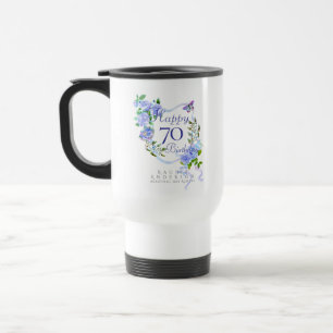 Mug De Voyage Ruban Rose Bleu 70 ans