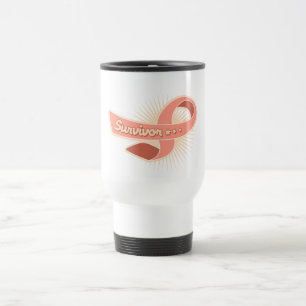 Mug De Voyage Ruban utérin de survivant de Cancer