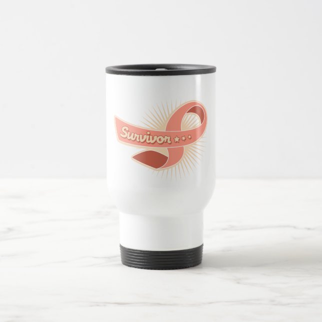 Mug De Voyage Ruban utérin de survivant de Cancer (Centre)