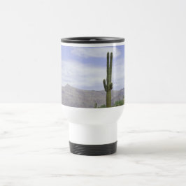 Mug De Voyage Saguaro Cactus Stand on Hilltop dans le désert de