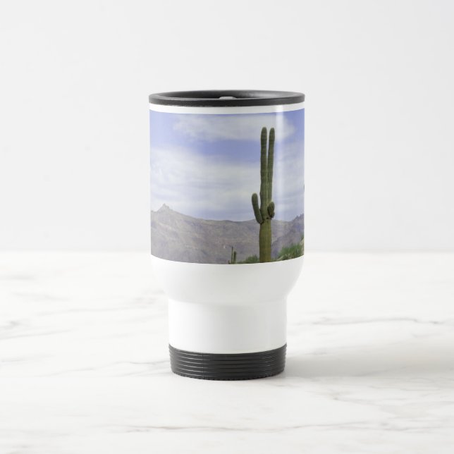 Mug De Voyage Saguaro Cactus Stand on Hilltop dans le désert de  (Centre)