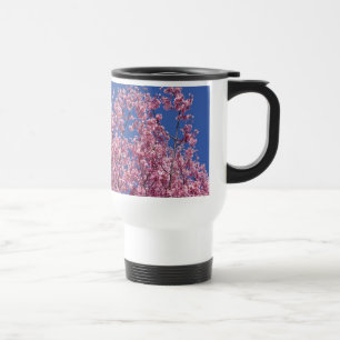 Mug De Voyage Sakura Cherry Fleurit Dans Le Bleu