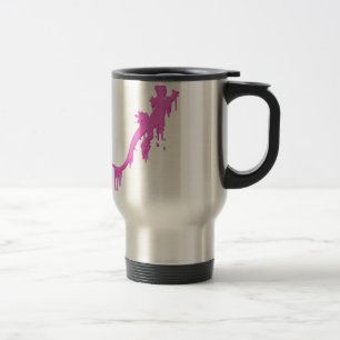 Mug De Voyage Salamandre Rose Distressée Avec Lavette De Peintur
