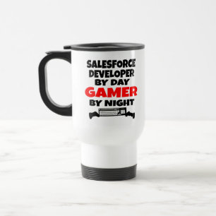 Mug De Voyage Salesforce Developer aime jouer aux jeux vidéo