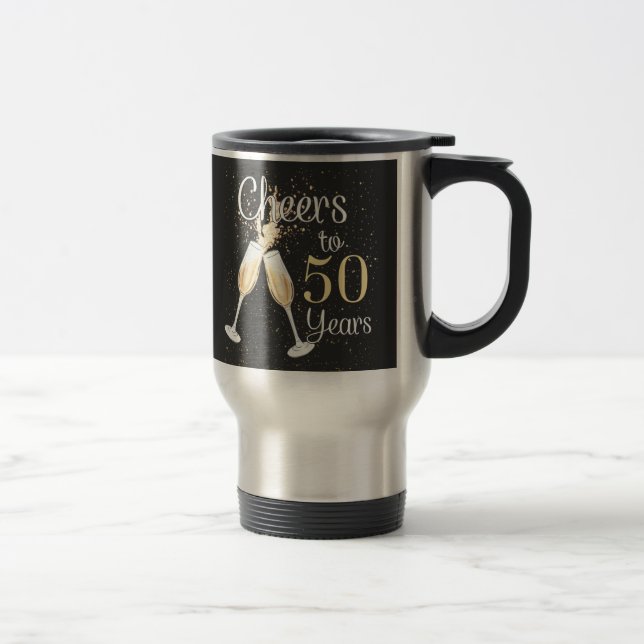 Mug De Voyage Salutations À 50 Ans 50e Anniversaire Fête Voyage  (Droit)
