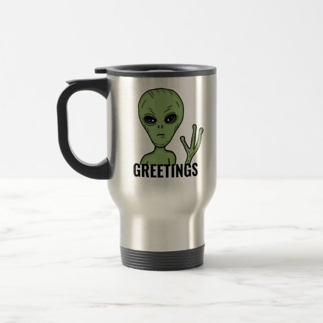 Mug De Voyage Salutations Alien Art numérique  (Gauche)
