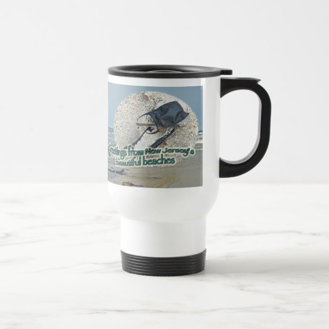 Mug De Voyage Salutations des belles plages du New Jersey (Droite)