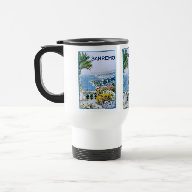 Mug De Voyage Sanremo, Italie Voyage blanc/Mug de navette (Gauche)