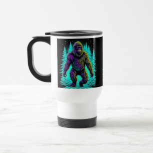Mug De Voyage Sasquatch Bigfoot en Turquoise et noir