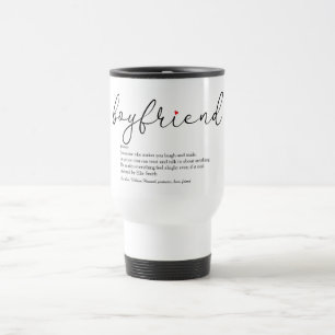 Mug De Voyage Script Boyfriend Définition Amour Coeur Amusant