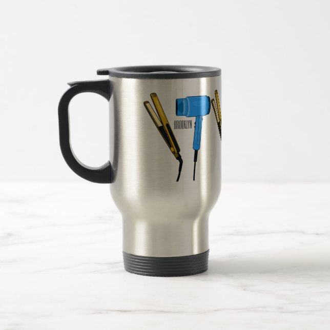 Mug De Voyage Sèche-cheveux & lisseuse-cheveux illustration (Gauche)