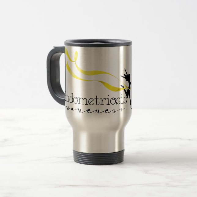 Mug De Voyage Sensibilisation à l'endométriose Voyage/Mug de nav (Devant gauche)