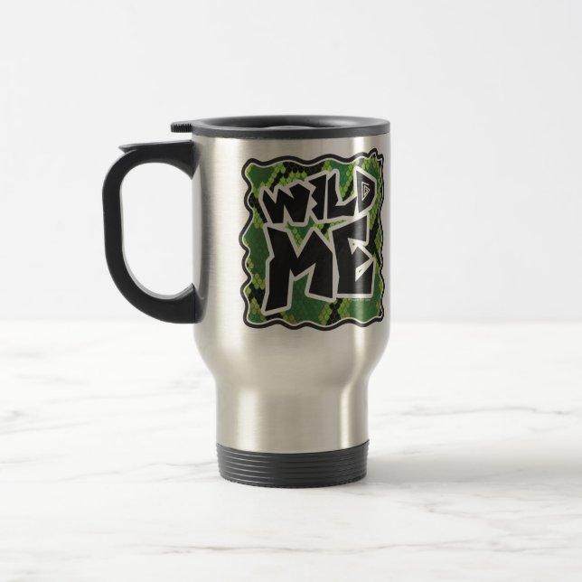 Mug De Voyage Serpent Wild Me noir et vert impression (Gauche)