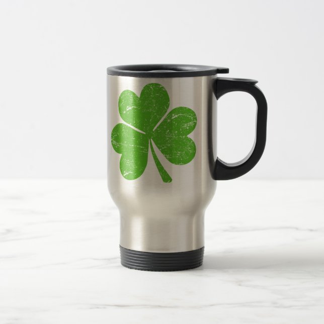 Mug De Voyage Shamrock irlandais vert (Droit)