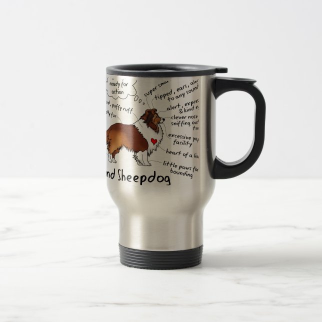 Mug De Voyage Sheltie de sable (Droit)