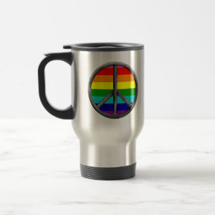 Mug De Voyage Signe de Paix Arc-en-Ciel Symbole de Fierté LGBTQ 