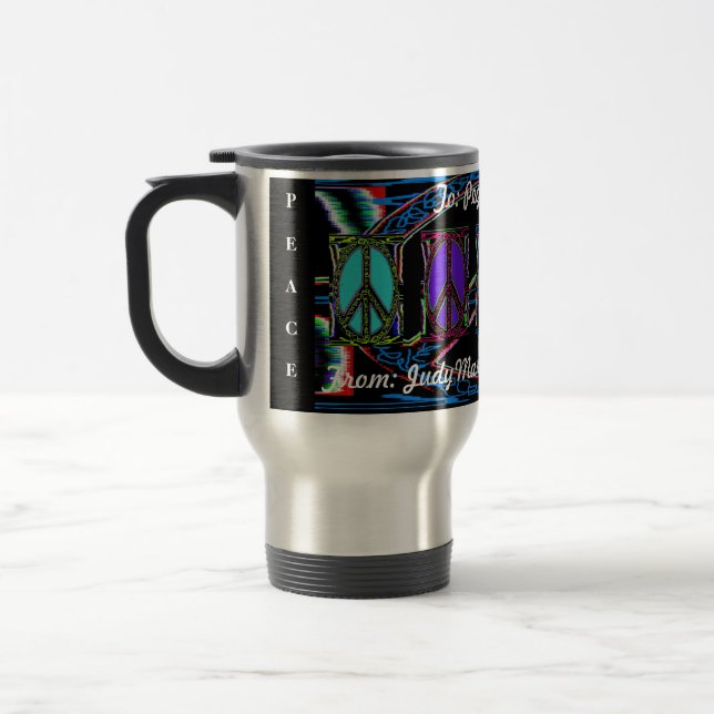 Mug De Voyage Signe de paix de gribouillis (Gauche)