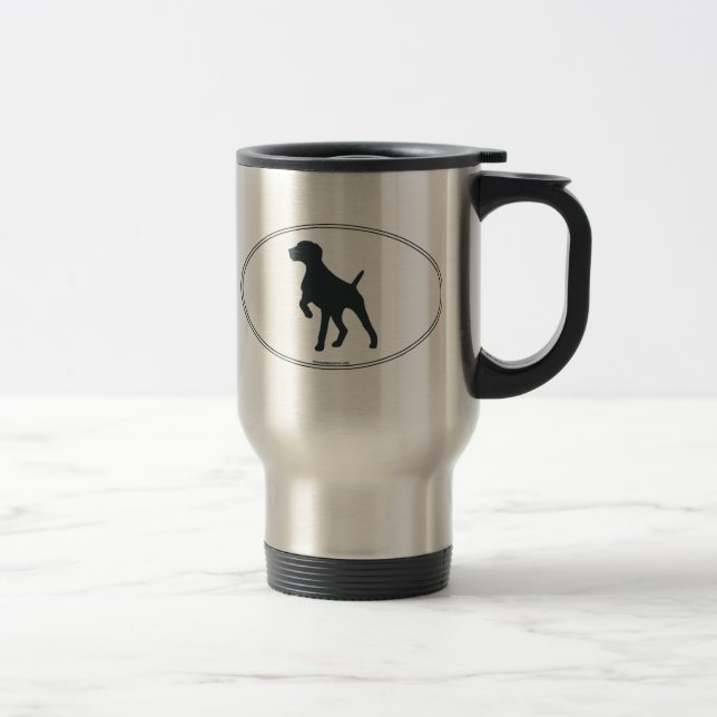 Mug De Voyage Silhouette allemande d'indicateur aux cheveux (Droit)