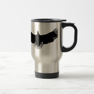 Mug De Voyage Silhouette d'aigle noir et blanc