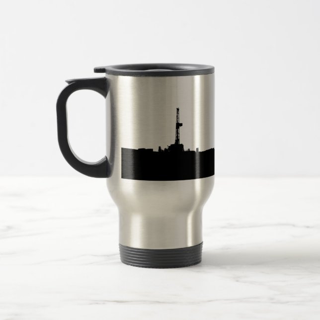 Mug De Voyage Silhouette de plate-forme de forage (Gauche)