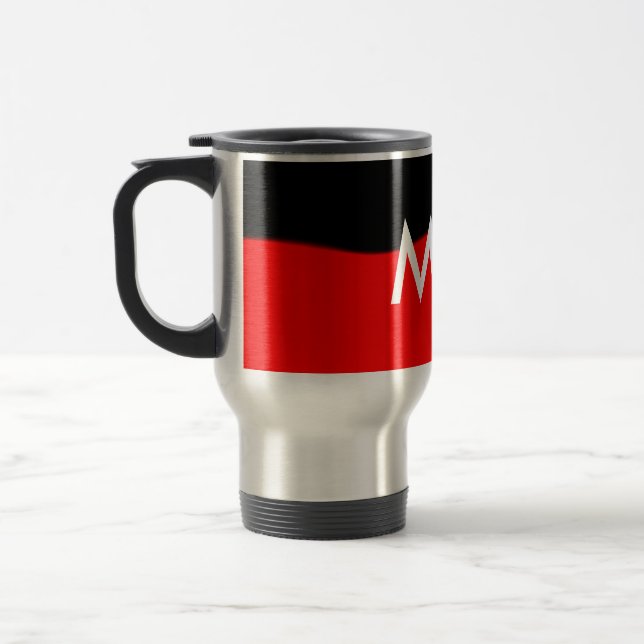Mug De Voyage Simple monogramme ajouter votre nom lettre man min (Gauche)