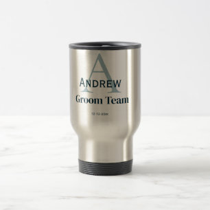 Mug De Voyage simple monogramme personnalisé groomsmen