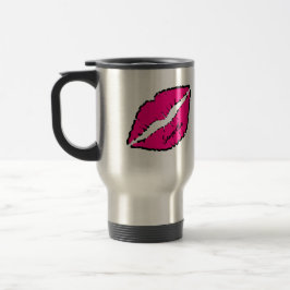 Mug De Voyage Simple Zèbre avec lèvres roses Personnalisé