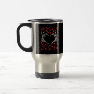 Mug De Voyage Skeleton Coeur main Valentines Jour Drôle Classiqu