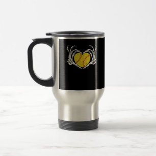 Mug De Voyage Skeleton Mains Coeur Halloween Costume Softball Wo