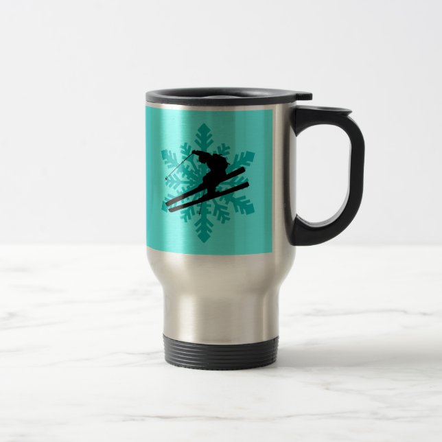 Mug De Voyage ski de flocon de neige (Droit)
