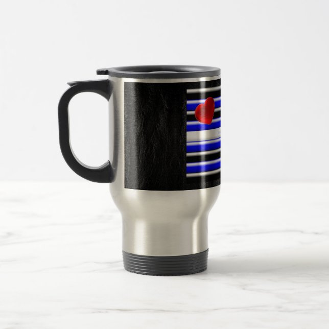 Mug De Voyage SlipperyJoe's Gay Leather Pride drapeau royal noir (Gauche)