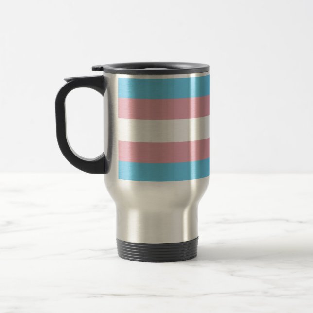 Mug De Voyage SlipperyJoe's transgenre pride drapeau de la diver (Gauche)
