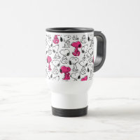 Snoopy Black & Magenta Motif