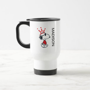 Mug De Voyage Snoopy - Joe Cool Crown   Ajouter Votre Nom