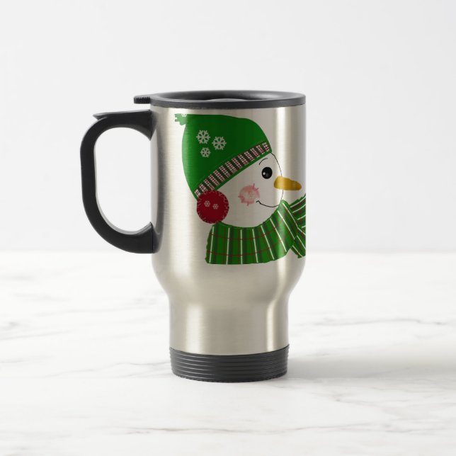 Mug De Voyage Snowmen en Accessoires verts et rouges (Gauche)