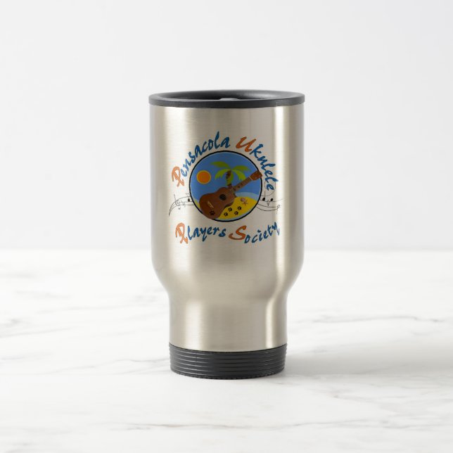 Mug De Voyage Société de joueurs d'ukulélé de Pensacola (PUPS) (Centre)