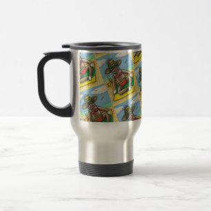Mug De Voyage SOCK MONKEY RED BIKINI, AU CARTOON DE PLAGE Drôle