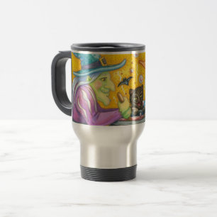 MUG DE VOYAGE SOEURS DE TÉMOIGNAGE ET CHAT NOIR HALLOWEEN VOYAGE