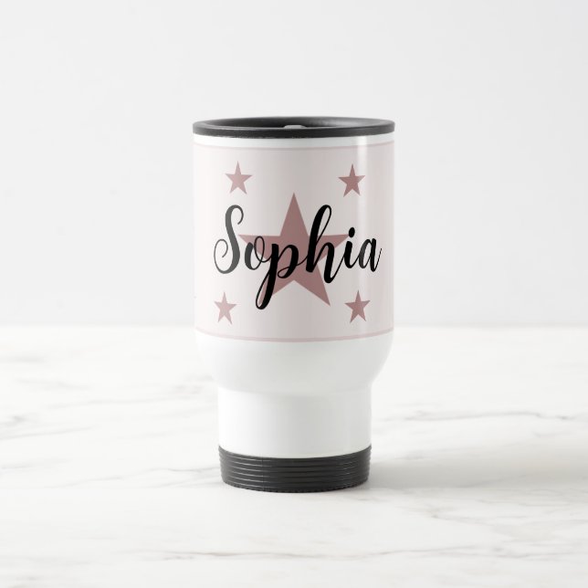 Mug De Voyage Soft Rose Personnalisé Starry Mug Voyage (Centre)