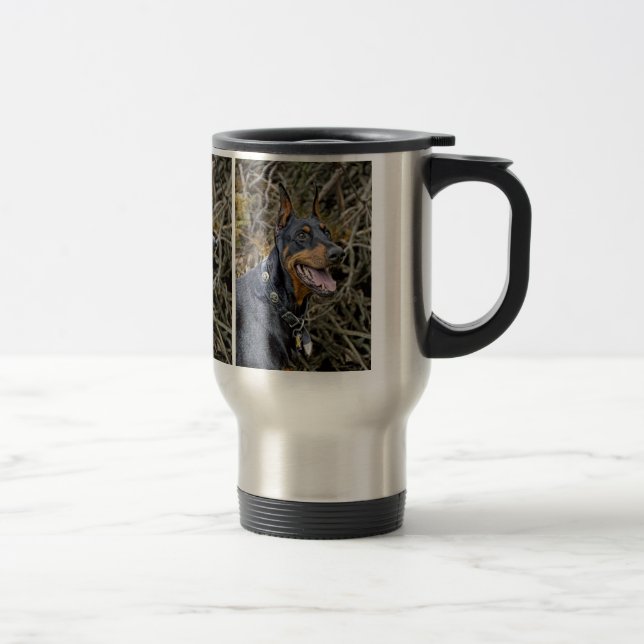 Mug De Voyage Sourire de dobermann (Droit)