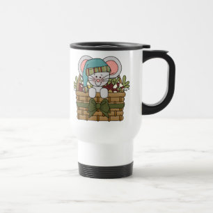 Mug De Voyage Souris de Noël dans le panier