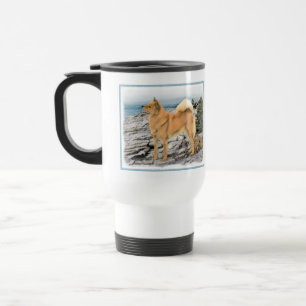 Mug De Voyage Spitz finlandais à Seashore Peinture - Chien Art